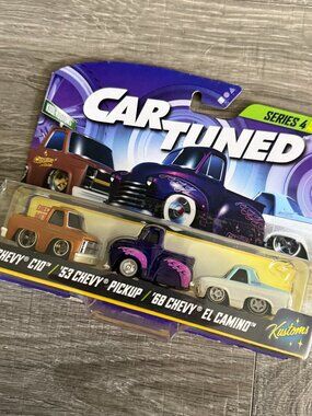 NIP Car Tuned Series 4 Triple (3) Pack Toy El Camino 53 Chevy Low Rider Kustoms
